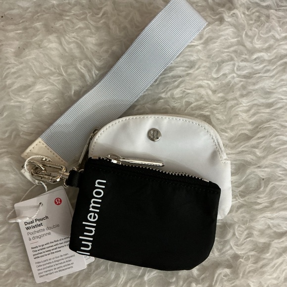 lululemon athletica Handbags - lululemon athletica White and Black Dual Pouch Wristlet